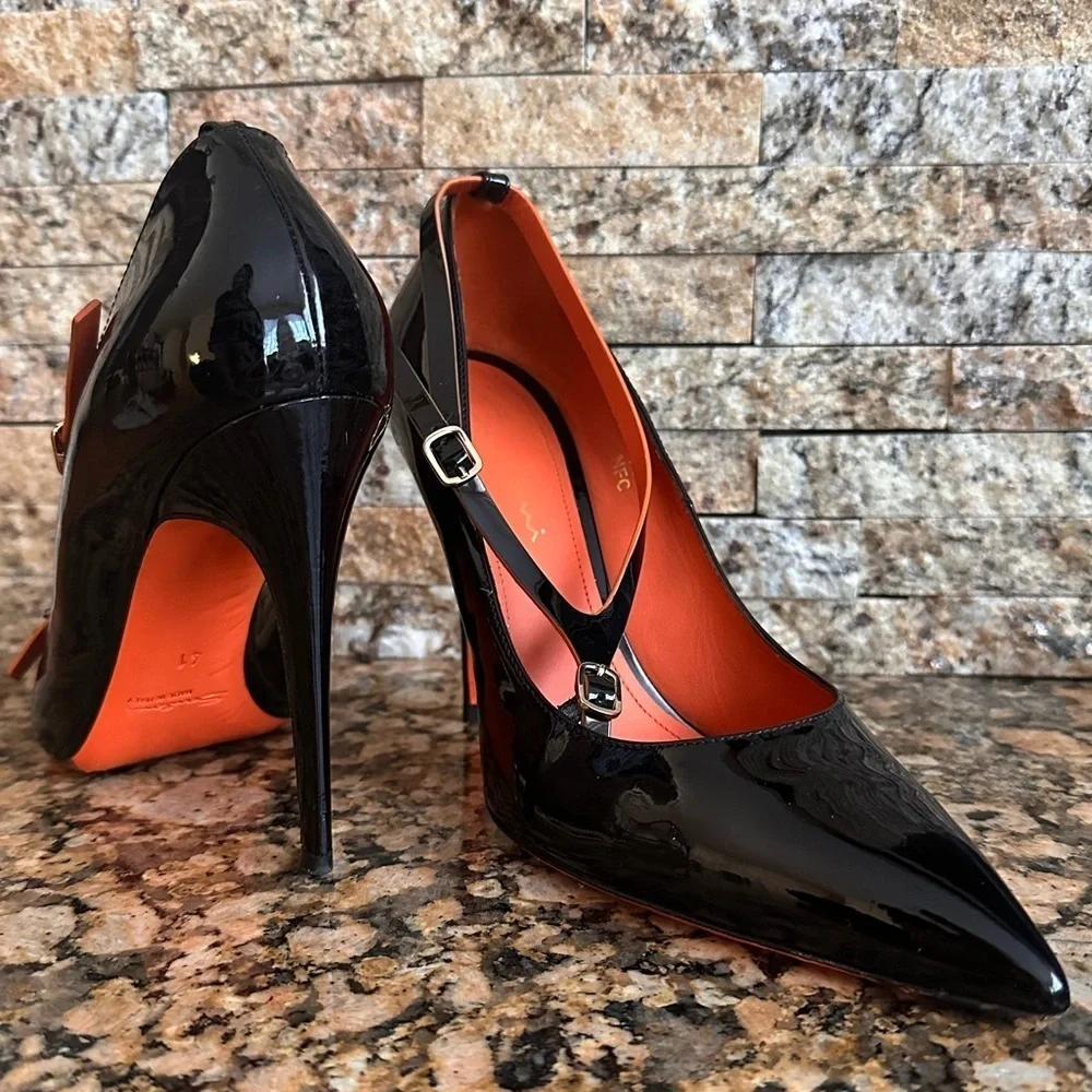 Santoni Patent Leather Heels Court